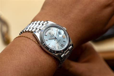 rolex day date platinum case thickness|Rolex Day-Date platinum review.